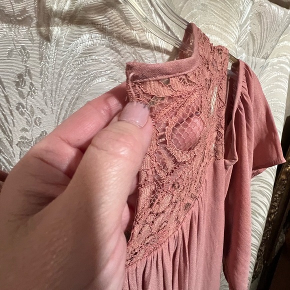 2 Forever 21Womens Sz S Pink Mauve Lace Short Dress and Blue Shorts Jumper - Picture 10 of 16